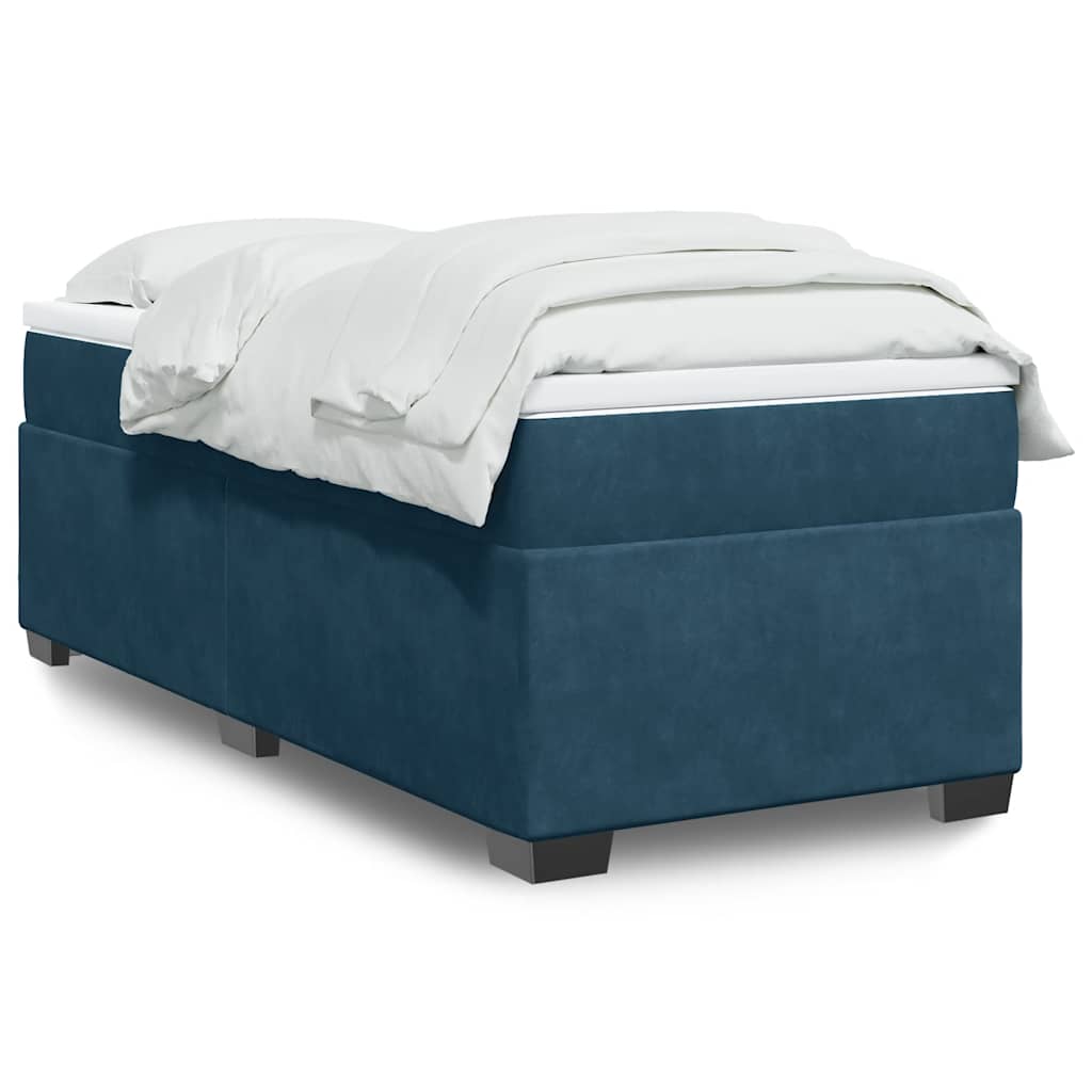 Box spring krevet s madracem tamnoplavi 100x200 cm baršunasti