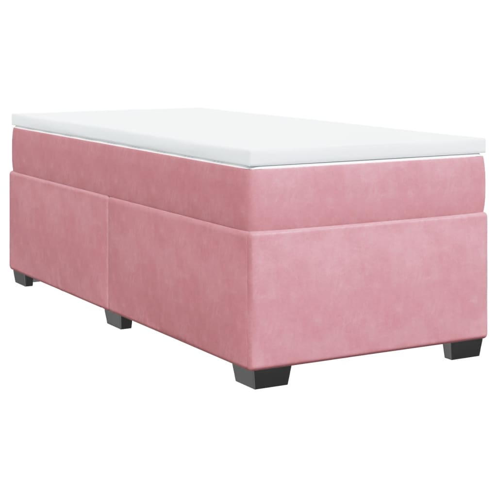 Box spring krevet s madracem ružičasti 100x200 cm baršunasti