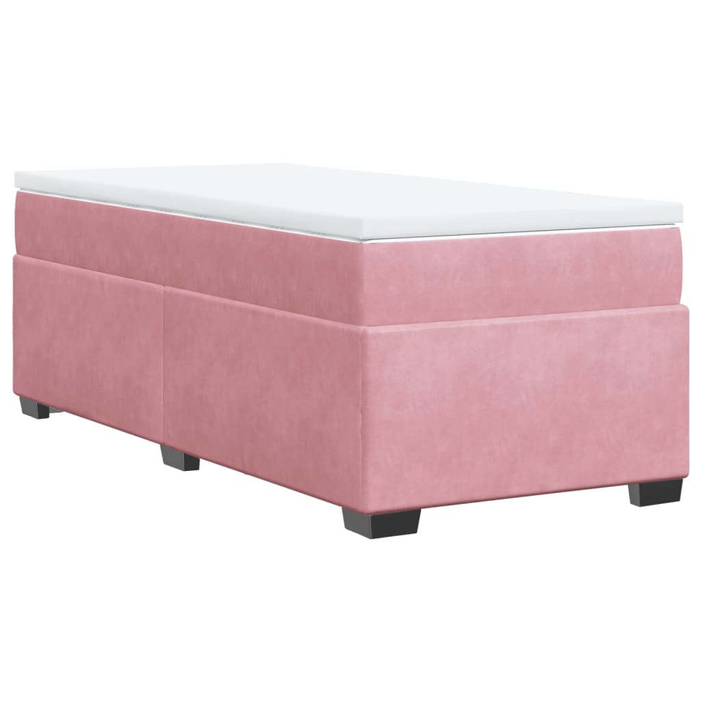 Box spring krevet s madracem ružičasti 100x200 cm baršunasti