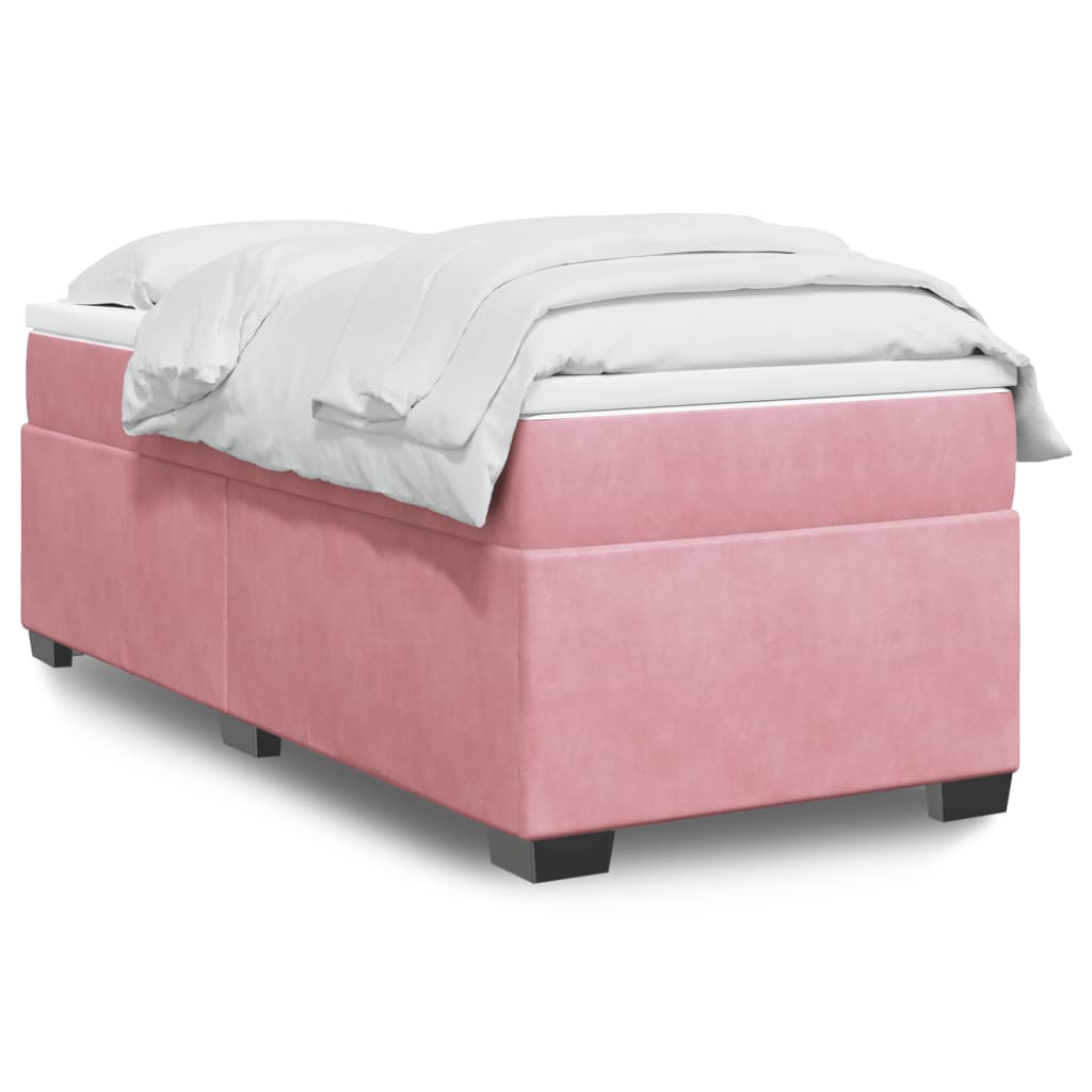 Box spring krevet s madracem ružičasti 100x200 cm baršunasti