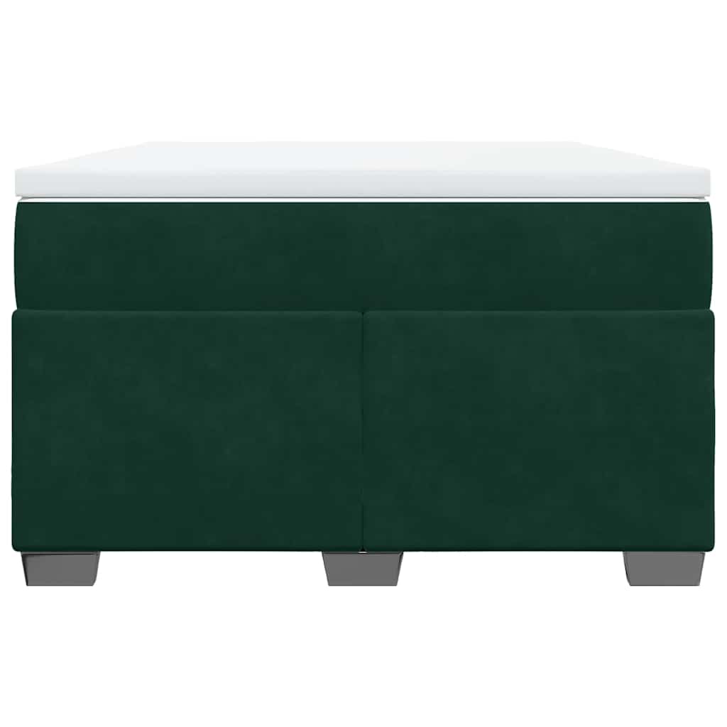 Krevet box spring s madracem tamnozeleni 120x190 cm baršunasti