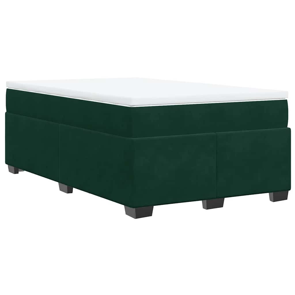 Krevet box spring s madracem tamnozeleni 120x190 cm baršunasti