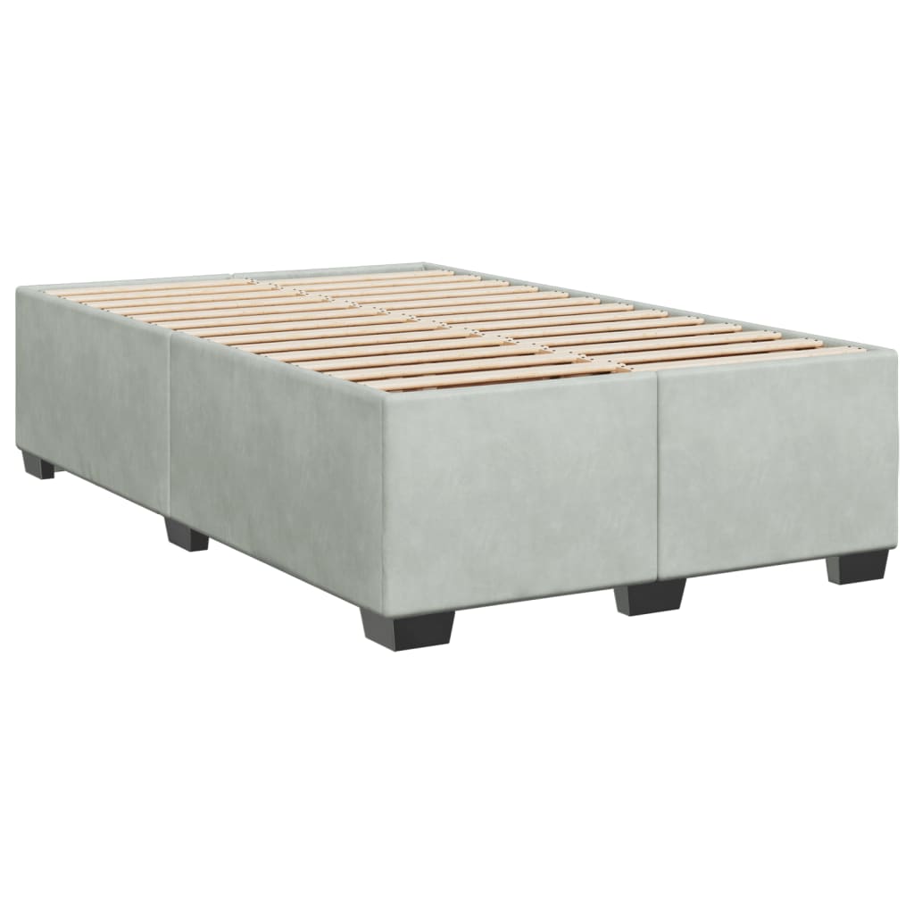 Box spring krevet s madracem svjetlosivi 120x200 cm baršunasti