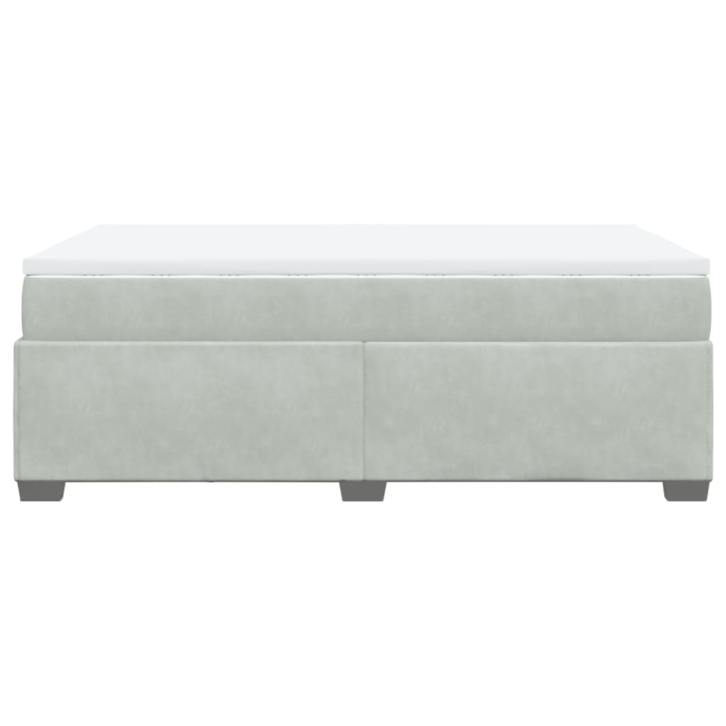 Box spring krevet s madracem svjetlosivi 120x200 cm baršunasti