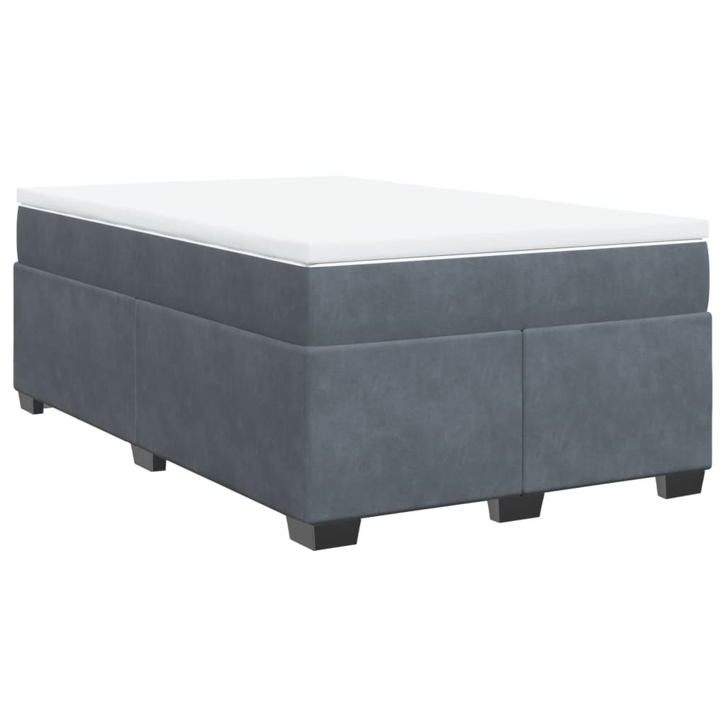 Box spring krevet s madracem tamnosivi 120 x 200 cm baršunasti