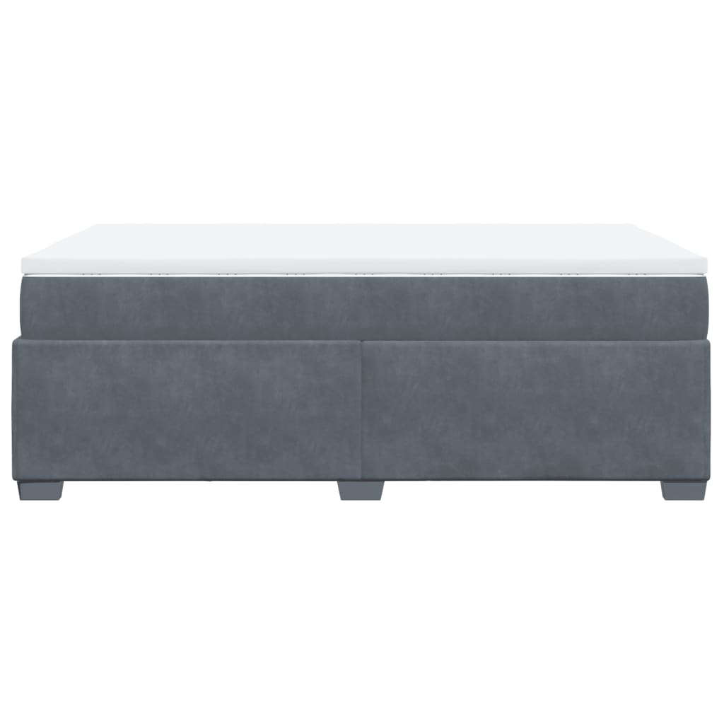 Box spring krevet s madracem tamnosivi 120 x 200 cm baršunasti