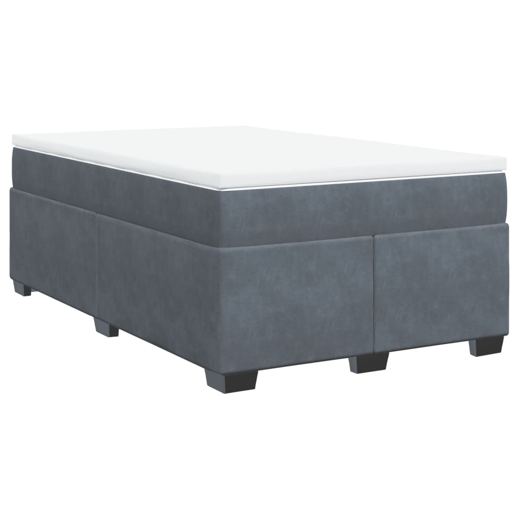 Box spring krevet s madracem tamnosivi 120 x 200 cm baršunasti