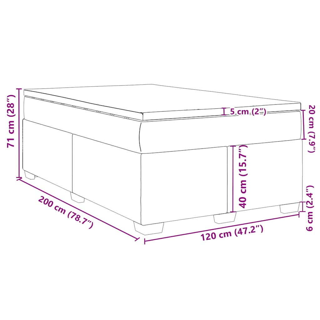 Box spring krevet s madracem tamnozeleni 120x200 cm baršunasti