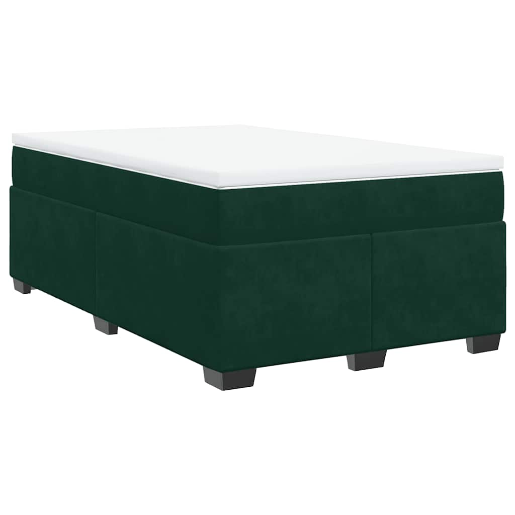 Box spring krevet s madracem tamnozeleni 120x200 cm baršunasti