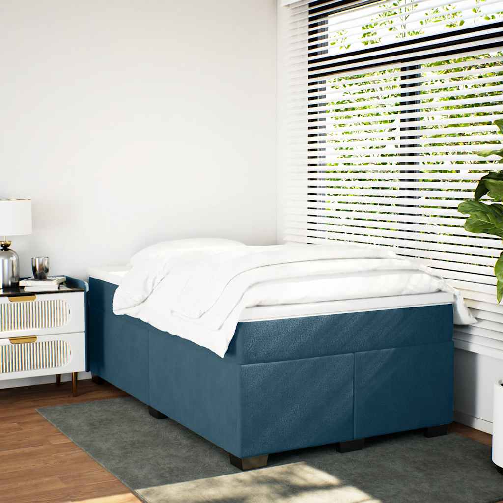 Box spring krevet s madracem tamnoplavi 120 x 200 cm baršunasti