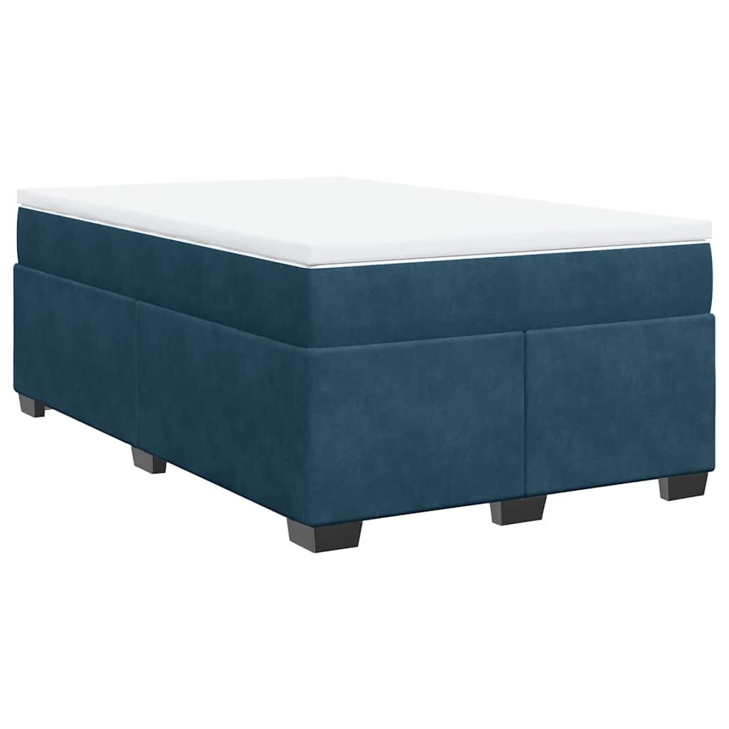 Box spring krevet s madracem tamnoplavi 120 x 200 cm baršunasti