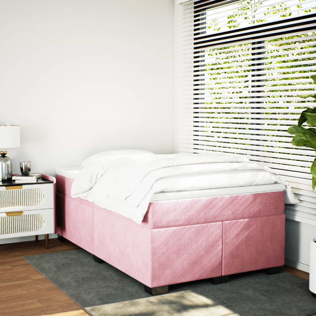Box spring krevet s madracem ružičasti 120 x 200 cm baršunasti