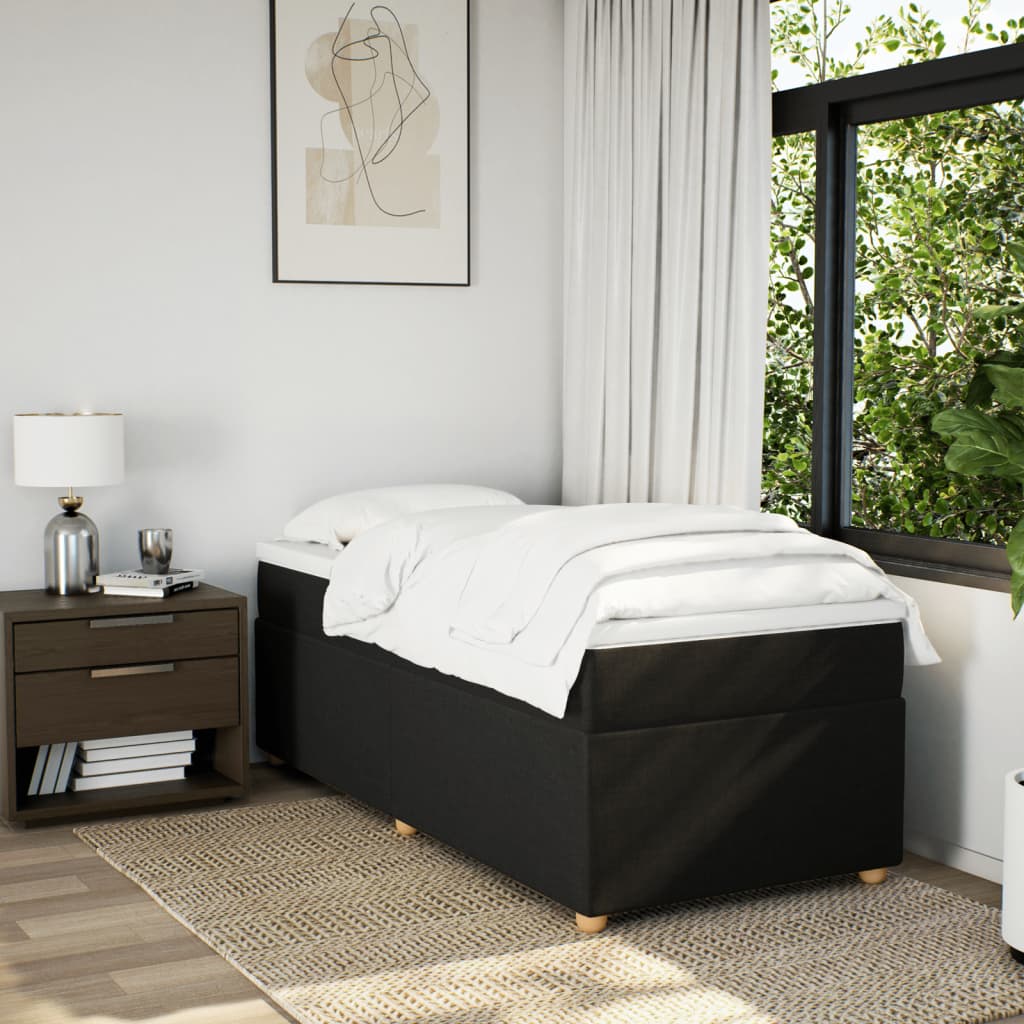 Box spring krevet s madracem crni 90x190 cm od tkanine