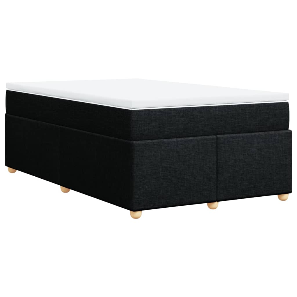 Krevet box spring s madracem crni 120 x 190 cm od tkanine