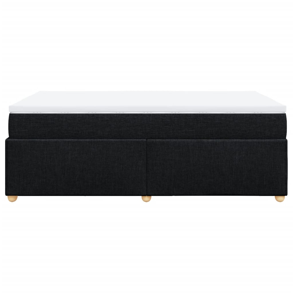 Krevet box spring s madracem crni 120 x 190 cm od tkanine