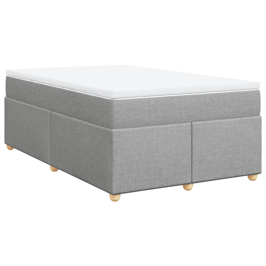 Krevet s oprugama i madrac svjetlosivi 120 x 200cm od tkanine