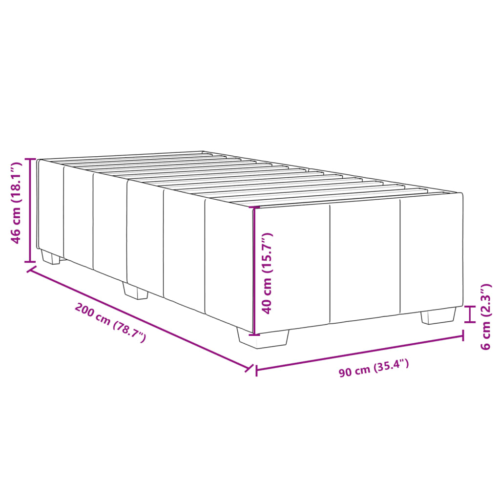 Krevet s oprugama i madracem crni 90x200 cm od tkanine