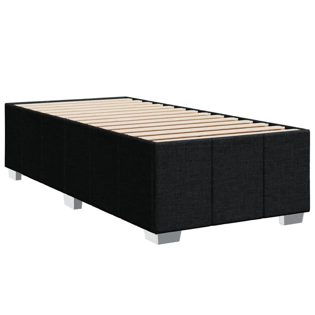Krevet s oprugama i madracem crni 90x200 cm od tkanine