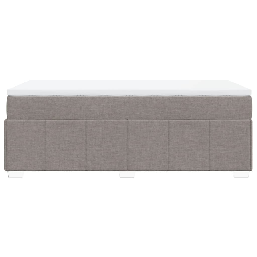 Krevet s oprugama i madracem smeđesivi 90x200 cm od tkanine