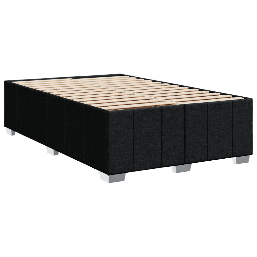 Krevet s oprugama i madracem crni 120 x 200cm od tkanine