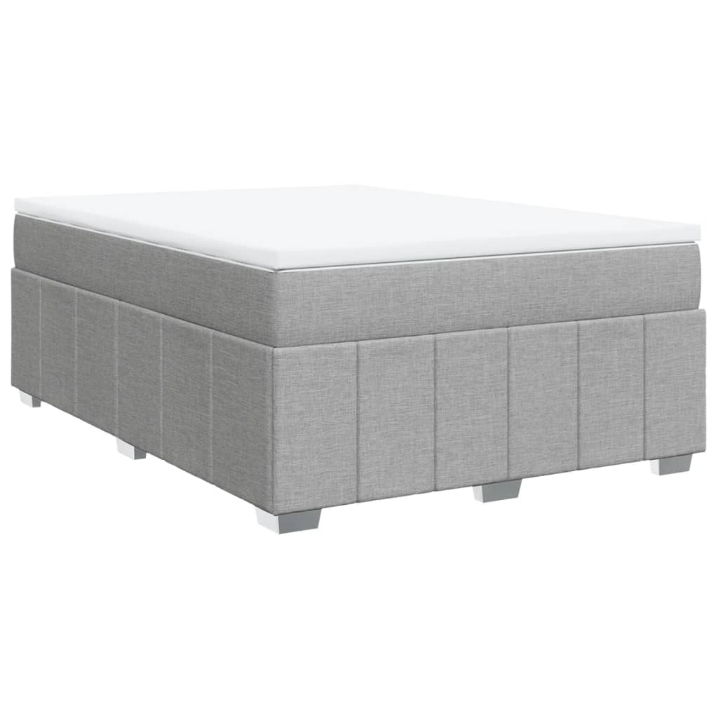 Krevet box spring s madracem svjetlosiva 160x200 cm tkanina