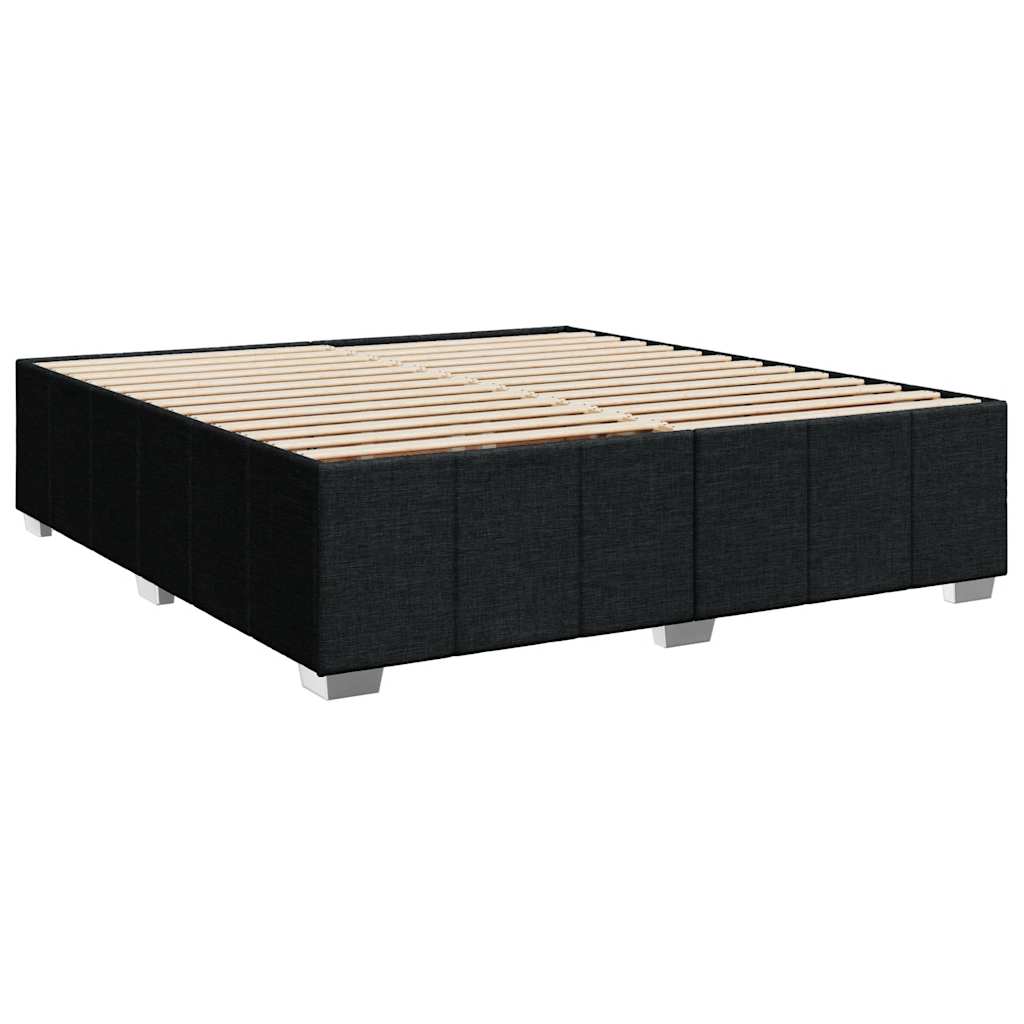 Krevet s oprugama i madracem crni 200x200 cm od tkanine