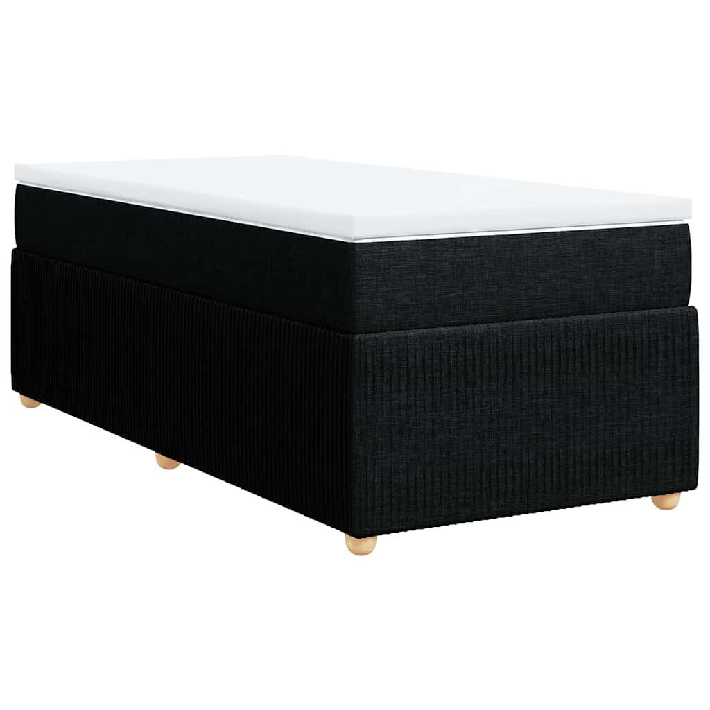 Krevet s oprugama i madracem crni 90x200 cm od tkanine