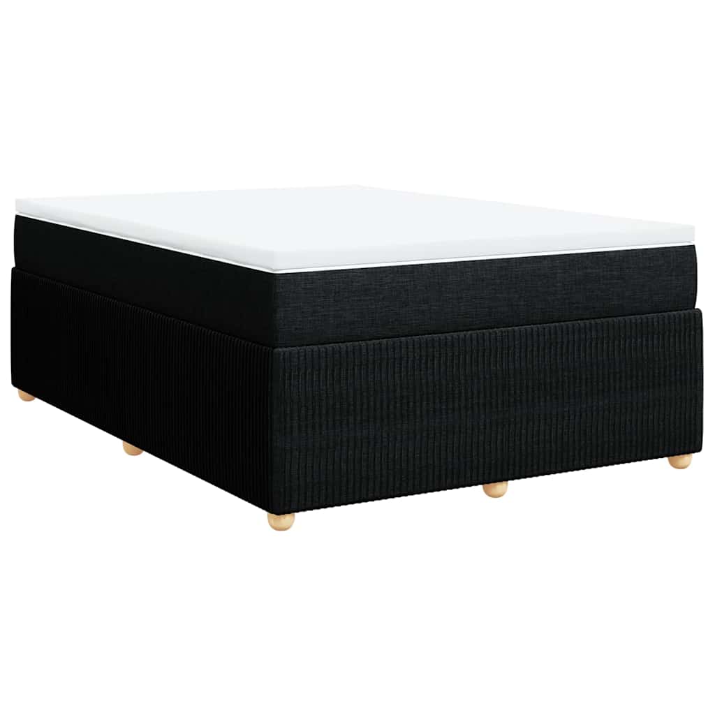 Krevet s oprugama i madracem crni 140 x 190 cm od tkanine