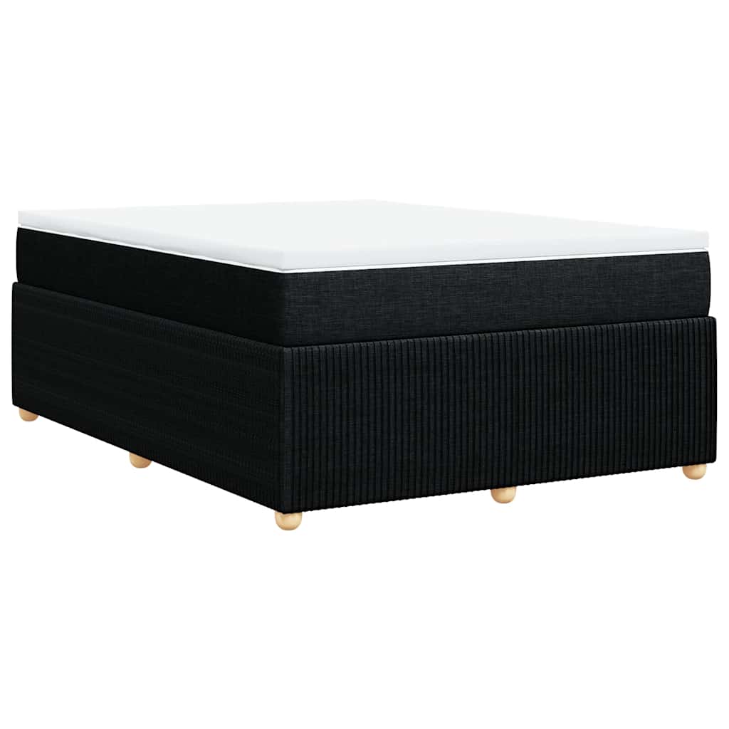 Krevet s oprugama i madracem crni 160x200 cm od tkanine