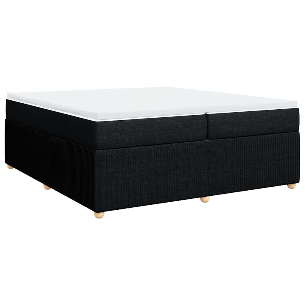 Krevet s oprugama i madracem crni 200x200 cm od tkanine