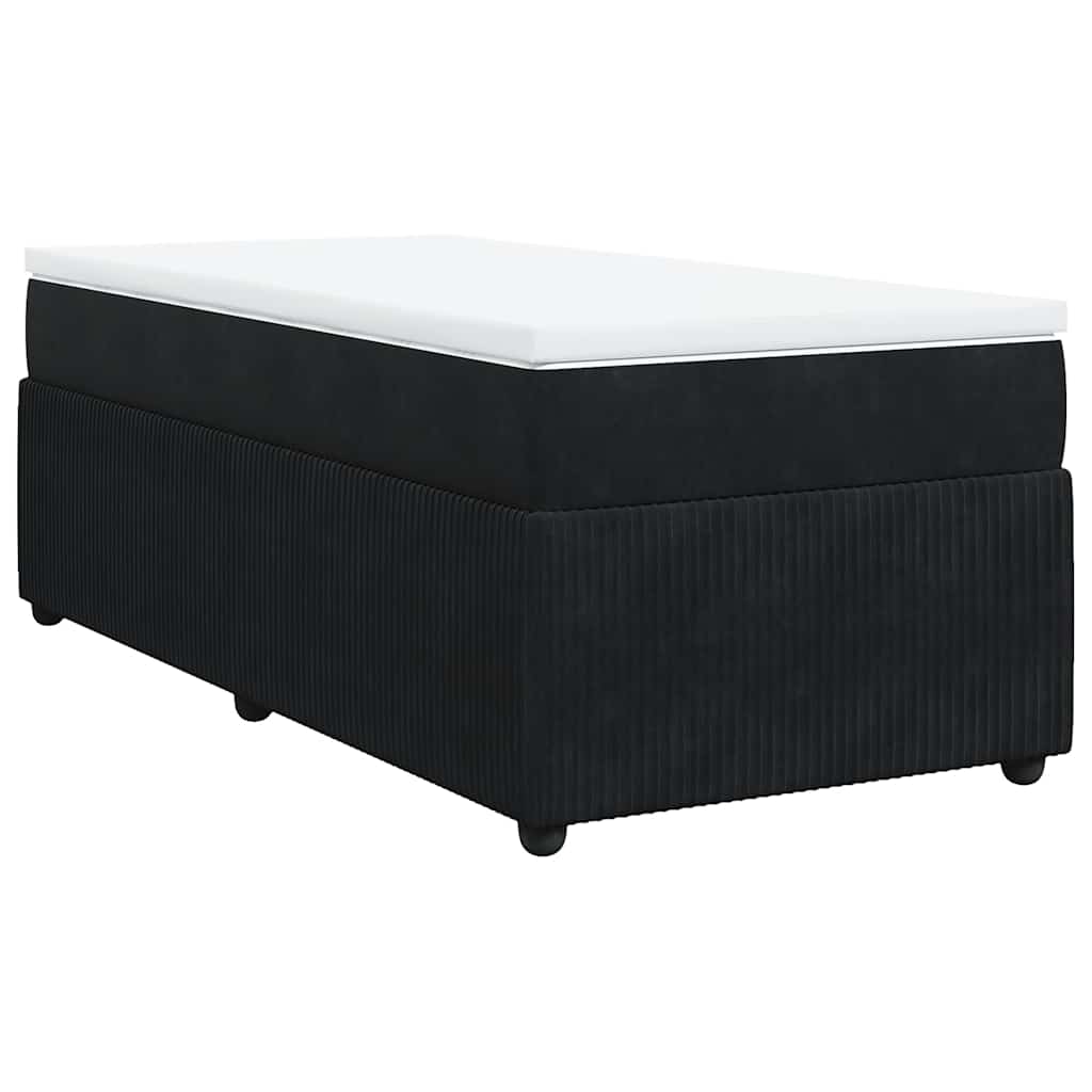 Box spring krevet s madracem crni 80 x 200 cm baršunasti