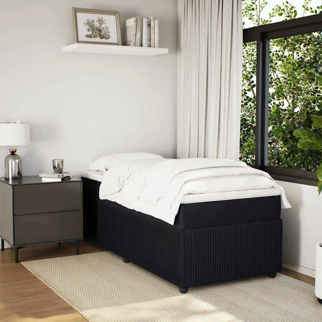 Box spring krevet s madracem crni 80 x 200 cm baršunasti