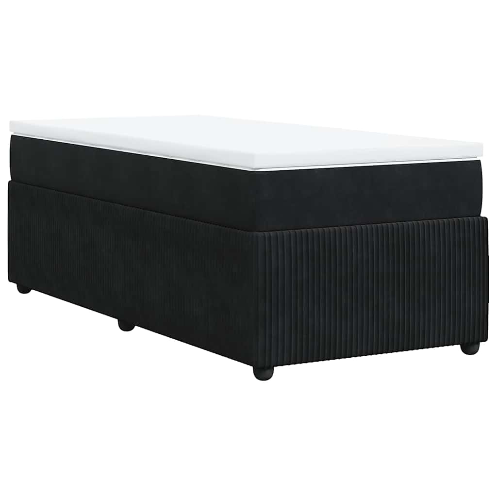 Box spring krevet s madracem crni 80 x 200 cm baršunasti