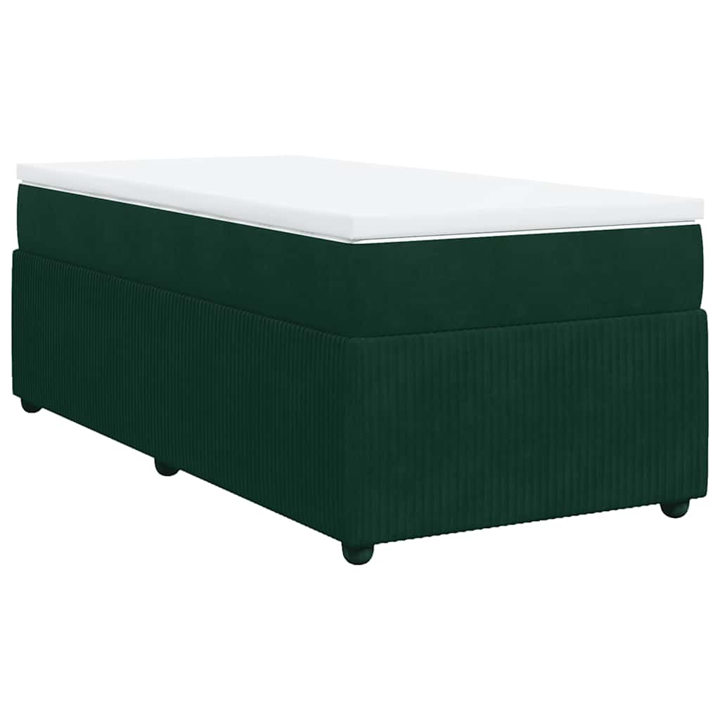 Box spring krevet s madracem tamnozeleni 80 x 200 cm baršunasti