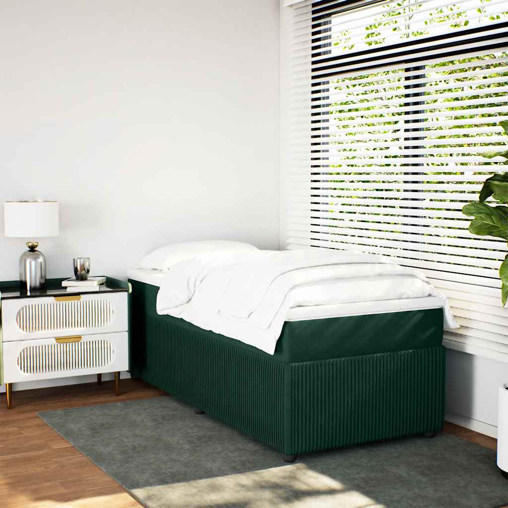 Box spring krevet s madracem tamnozeleni 80 x 200 cm baršunasti