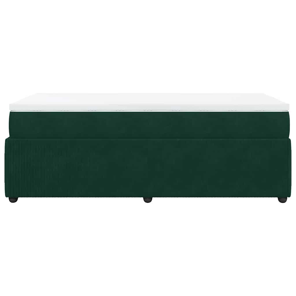 Box spring krevet s madracem tamnozeleni 80 x 200 cm baršunasti