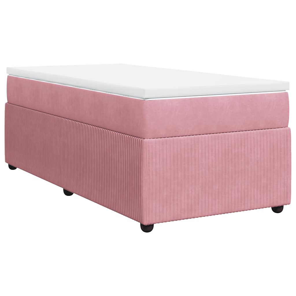 Box spring krevet s madracem ružičasti 80 x 200 cm baršunasti