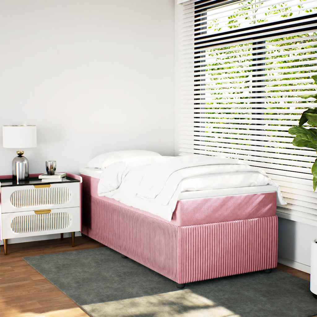 Box spring krevet s madracem ružičasti 80 x 200 cm baršunasti
