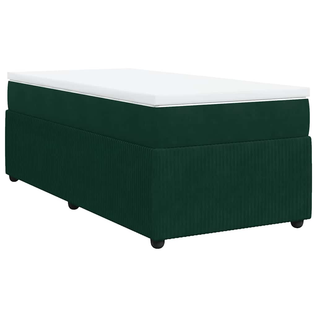 Box spring krevet s madracem tamnozeleni 90x190 cm baršunasti