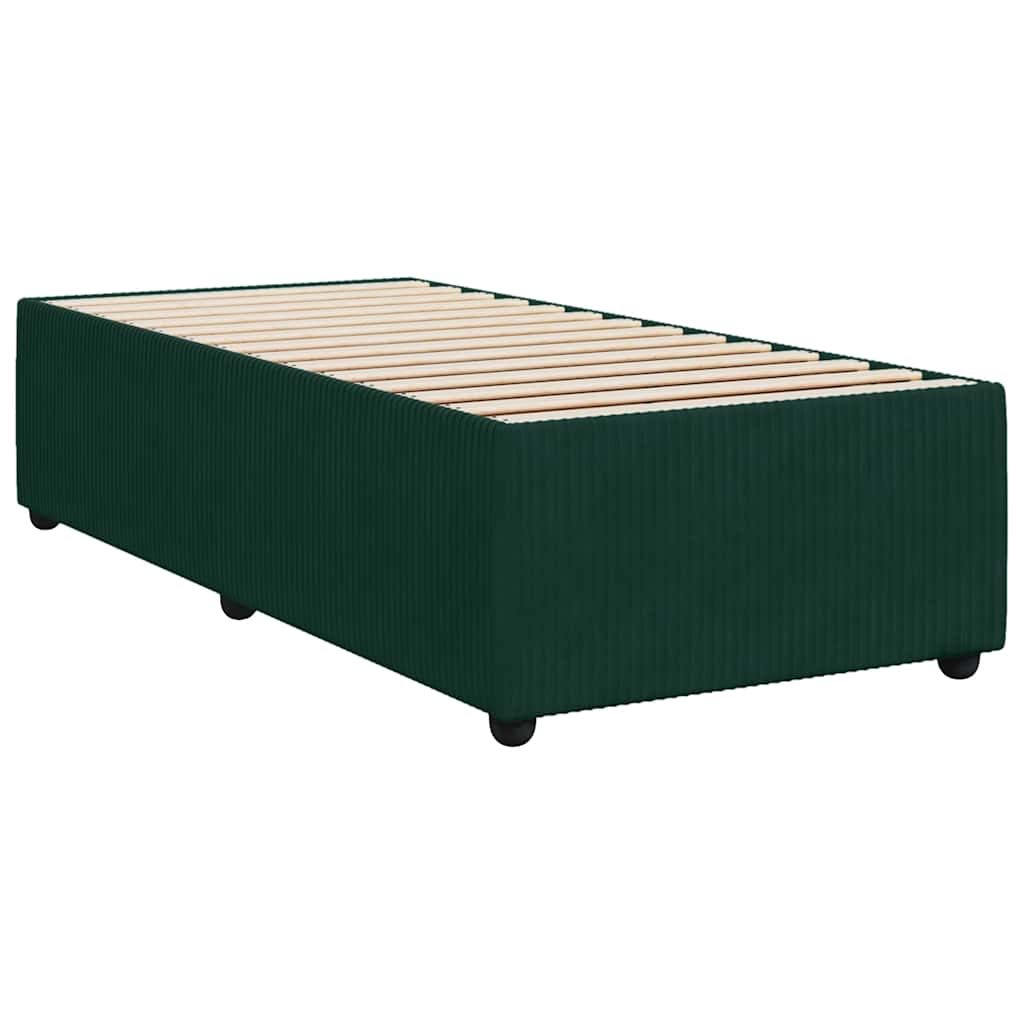 Box spring krevet s madracem tamnozeleni 90x190 cm baršunasti