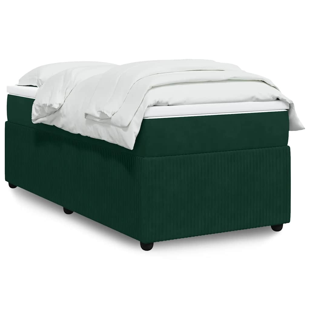 Box spring krevet s madracem tamnozeleni 90x190 cm baršunasti