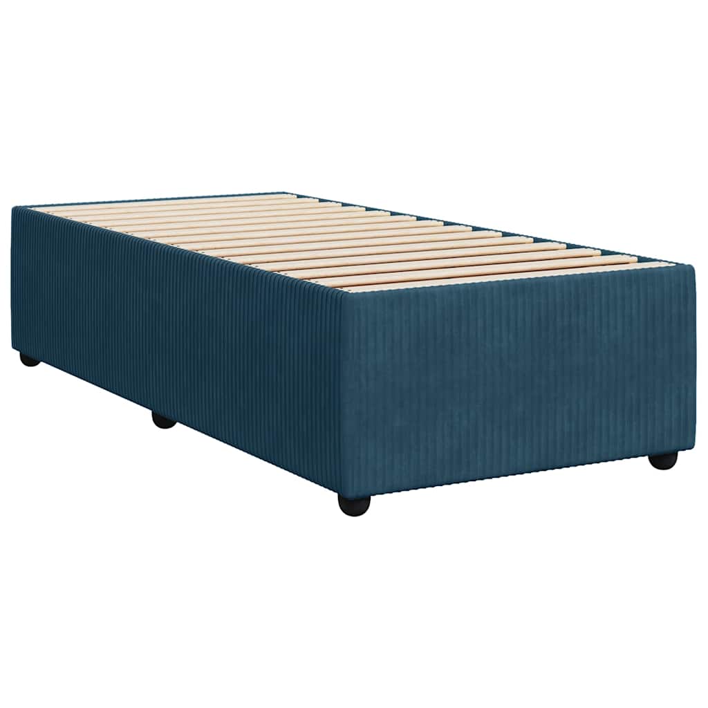 Box spring krevet s madracem tamnoplavi 90x200 cm baršunasti
