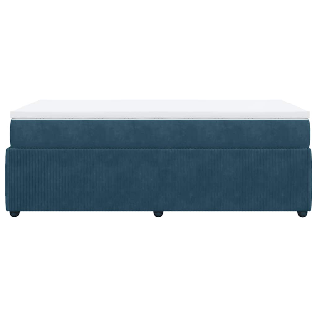 Box spring krevet s madracem tamnoplavi 90x200 cm baršunasti