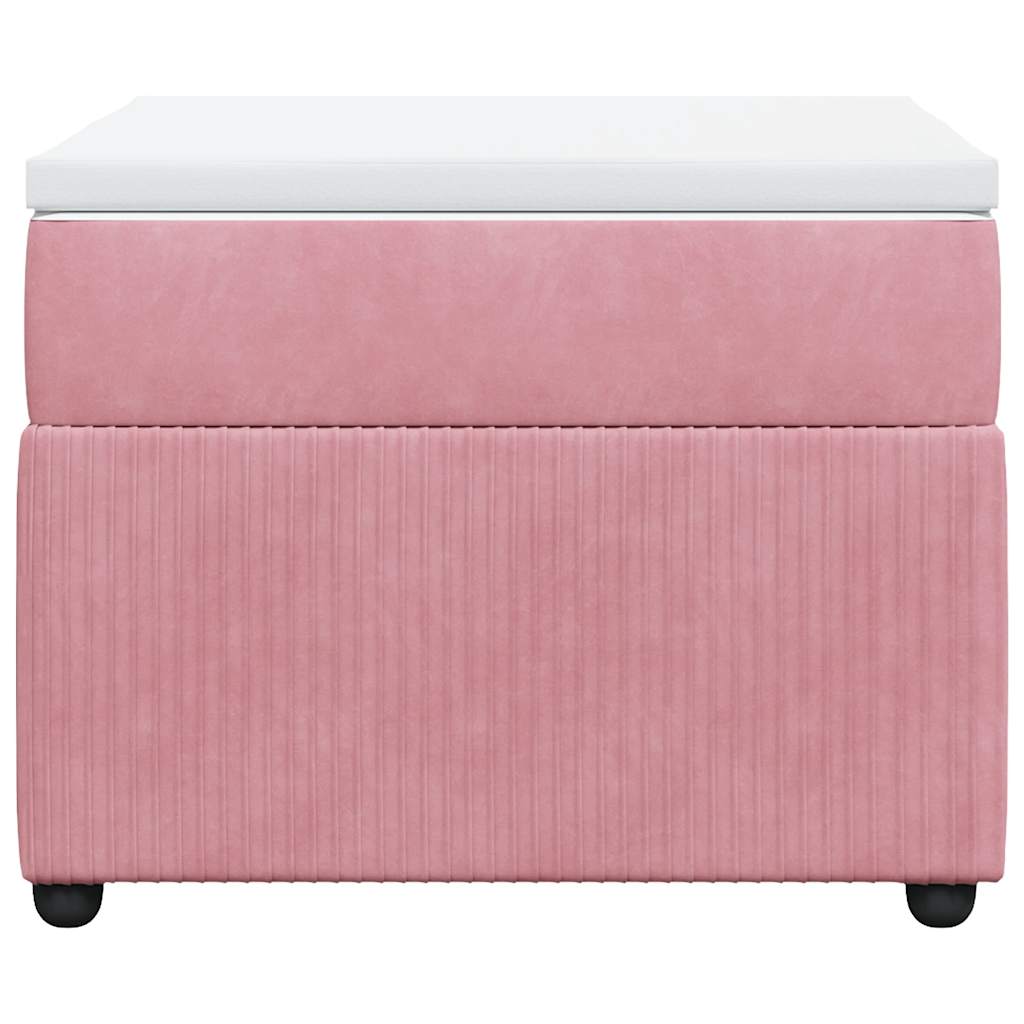 Box spring krevet s madracem ružičasti 90x200 cm baršunasti