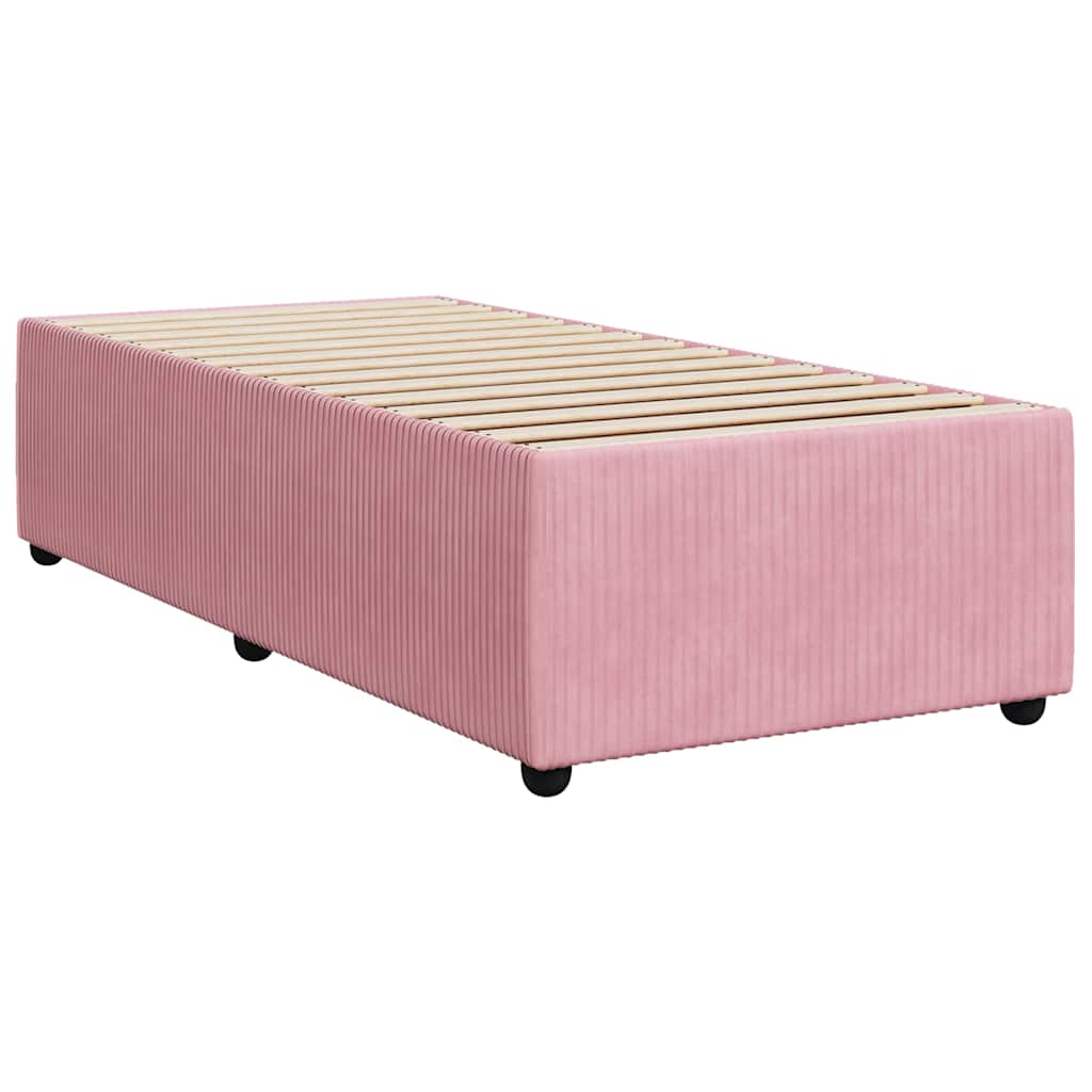 Box spring krevet s madracem ružičasti 90x200 cm baršunasti