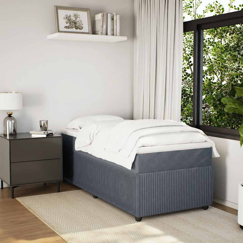 Box spring krevet s madracem tamnosivi 100x200 cm baršunasti