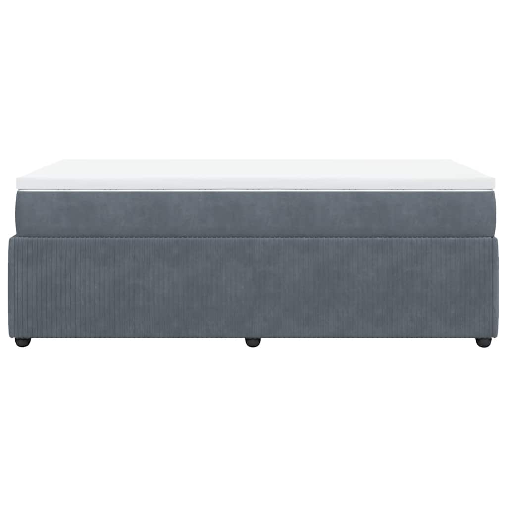 Box spring krevet s madracem tamnosivi 100x200 cm baršunasti