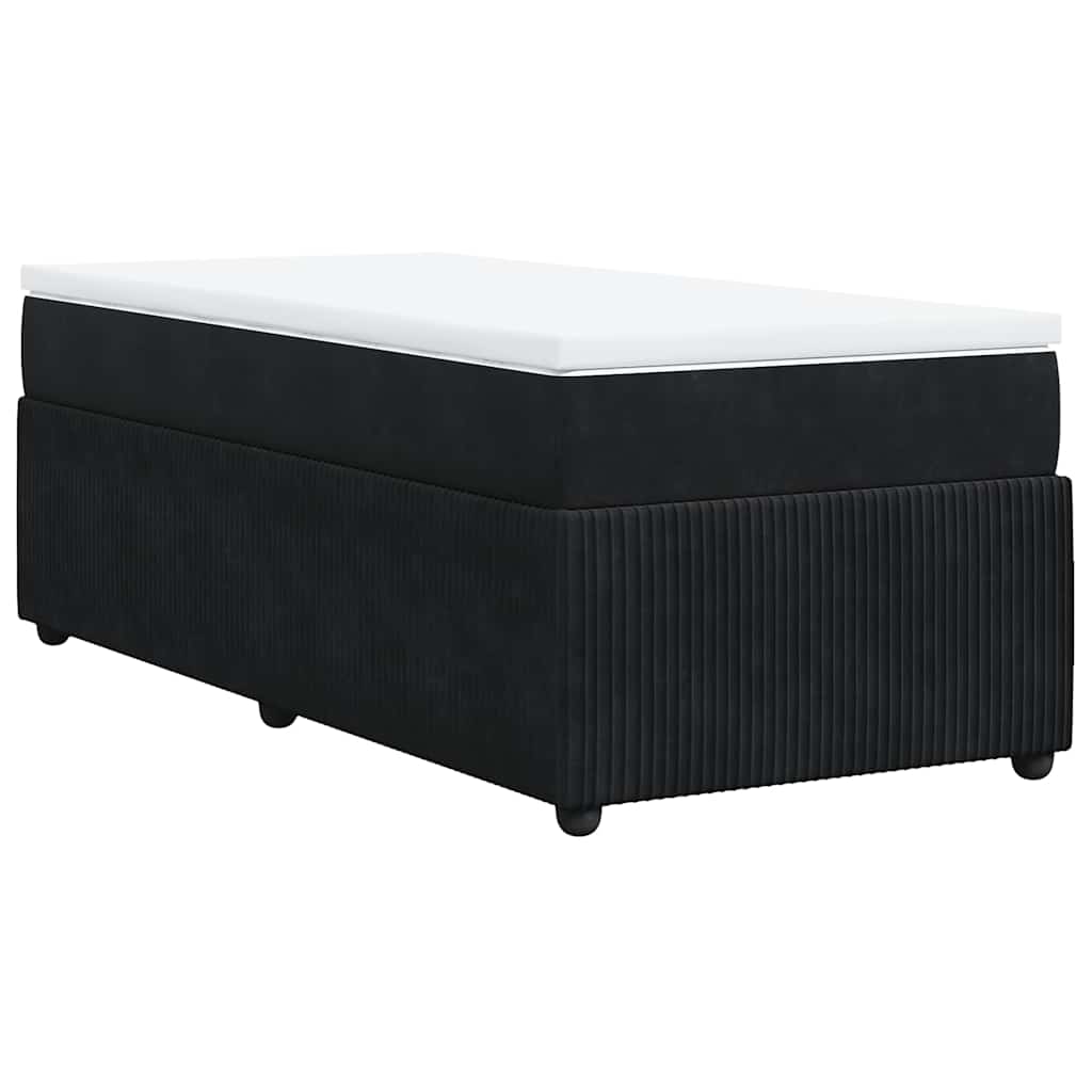 Box spring krevet s madracem crni 100x200 cm baršunasti