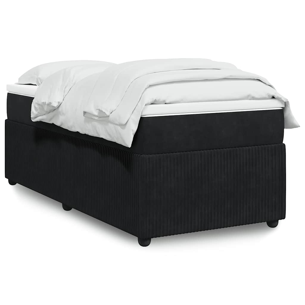 Box spring krevet s madracem crni 100x200 cm baršunasti
