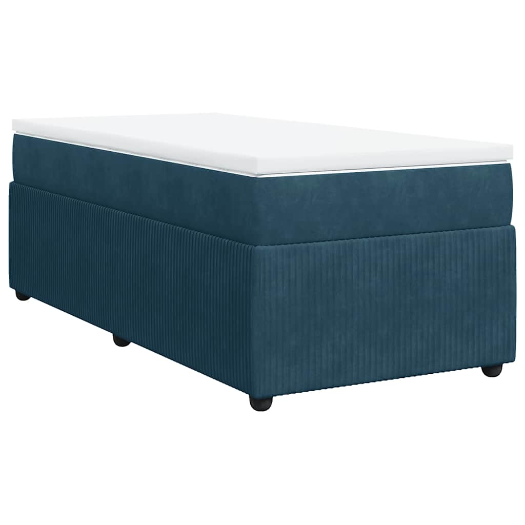Box spring krevet s madracem tamnoplavi 100x200 cm baršunasti